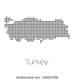 A Map of the country of Turkey