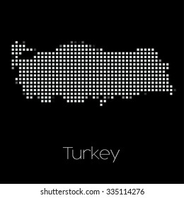 A Map of the country of Turkey