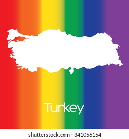 A Map of the country of Turkey