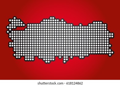 Map of the country of Turkey. Dots design.