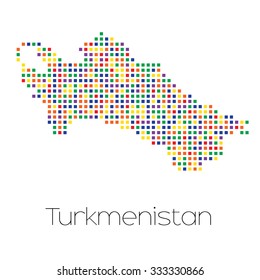 A Map of the country of Turkmenistan