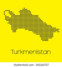 A Map of the country of Turkmenistan