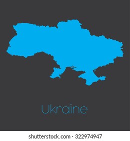 A Map of the country of Ukraine