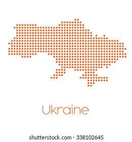 A Map of the country of Ukraine