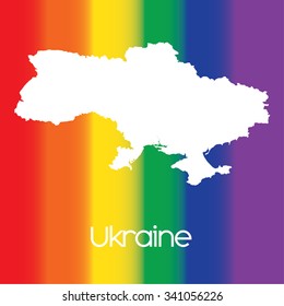 A Map of the country of Ukraine