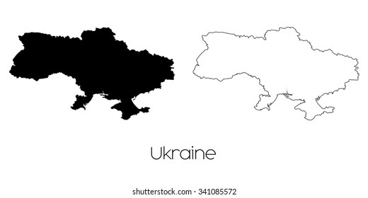 A Map of the country of Ukraine