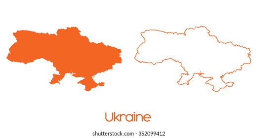 A Map of the country of Ukraine