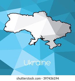 A Map of the country of Ukraine