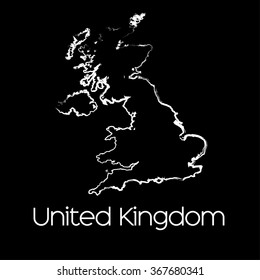 A Map of the country of United Kingdom