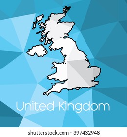 A Map of the country of United Kingdom