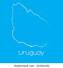 A Map of the country of Uruguay