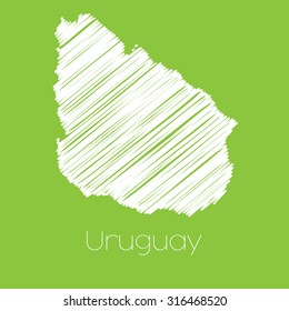 A Map of the country of Uruguay