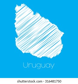 A Map of the country of Uruguay