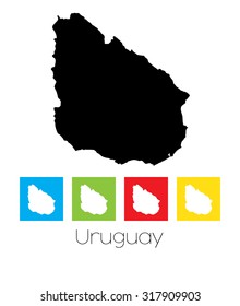 A Map of the country of Uruguay