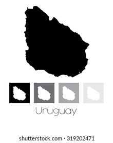 A Map of the country of Uruguay