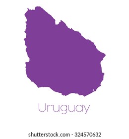 A Map of the country of Uruguay
