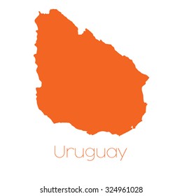 A Map of the country of Uruguay