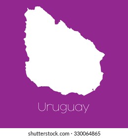 A Map of the country of Uruguay