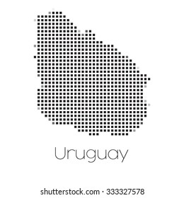 A Map of the country of Uruguay