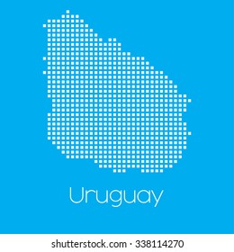 A Map of the country of Uruguay