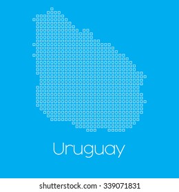 A Map of the country of Uruguay