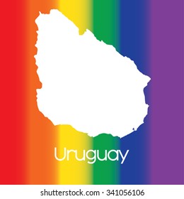 A Map of the country of Uruguay