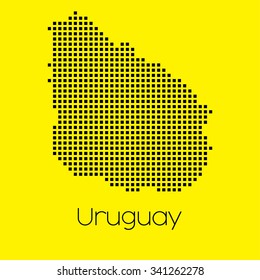A Map of the country of Uruguay