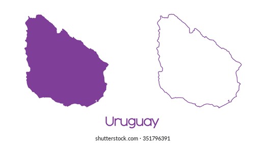 A Map of the country of Uruguay