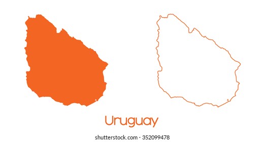 A Map of the country of Uruguay