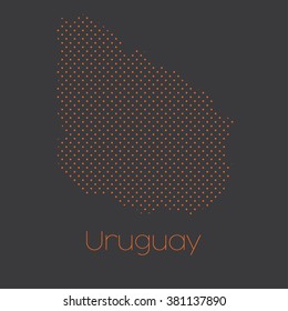A Map of the country of Uruguay