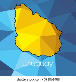 A Map of the country of Uruguay
