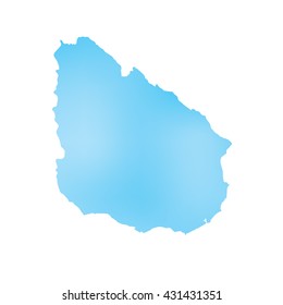 A Map of the country of Uruguay