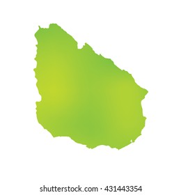 A Map of the country of Uruguay