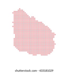 A Map of the country of Uruguay