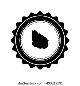 A Map of the country of Uruguay