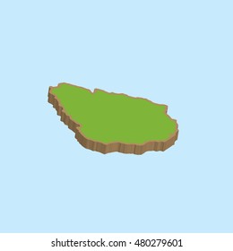 A Map of the country of Uruguay