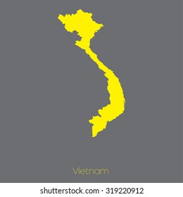 A Map of the country of Vietnam
