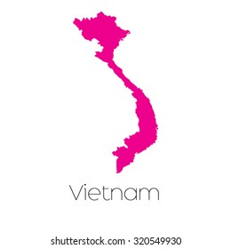 A Map of the country of Vietnam