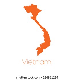A Map of the country of Vietnam