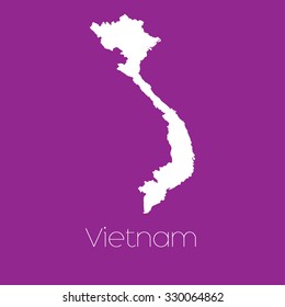 A Map of the country of Vietnam