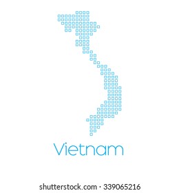 A Map of the country of Vietnam