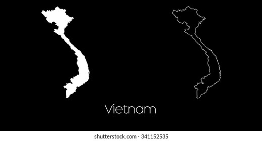 A Map of the country of Vietnam