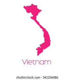 A Map of the country of Vietnam