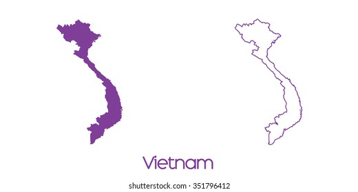 A Map of the country of Vietnam