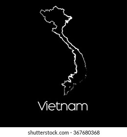 A Map of the country of Vietnam