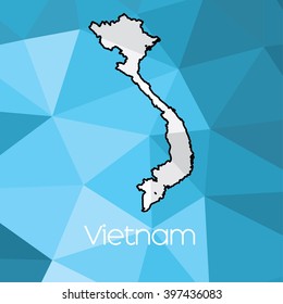 A Map of the country of Vietnam