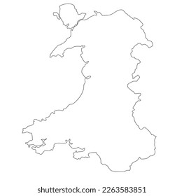 Map of country Wales, vector