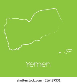 A Map of the country of Yemen
