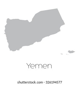 A Map of the country of Yemen