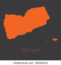 A Map of the country of Yemen